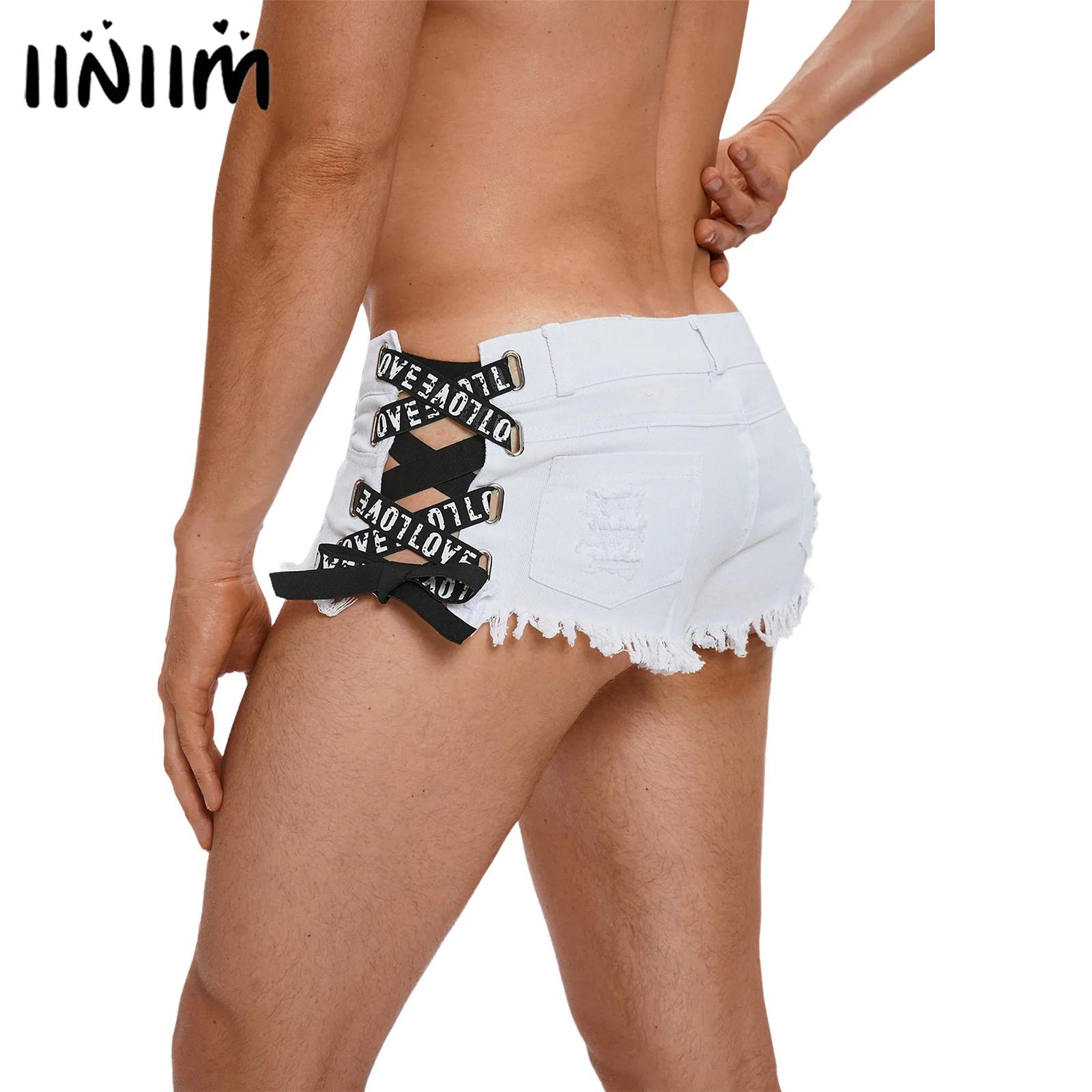 Summer Quotes - Shorts Jeans Masculinos Ultracurtos de Cintura