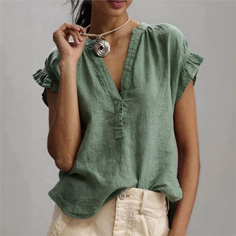 Summer Linen Clothing For Women - Blusas Femininas 2026 Primavera Verão Novo