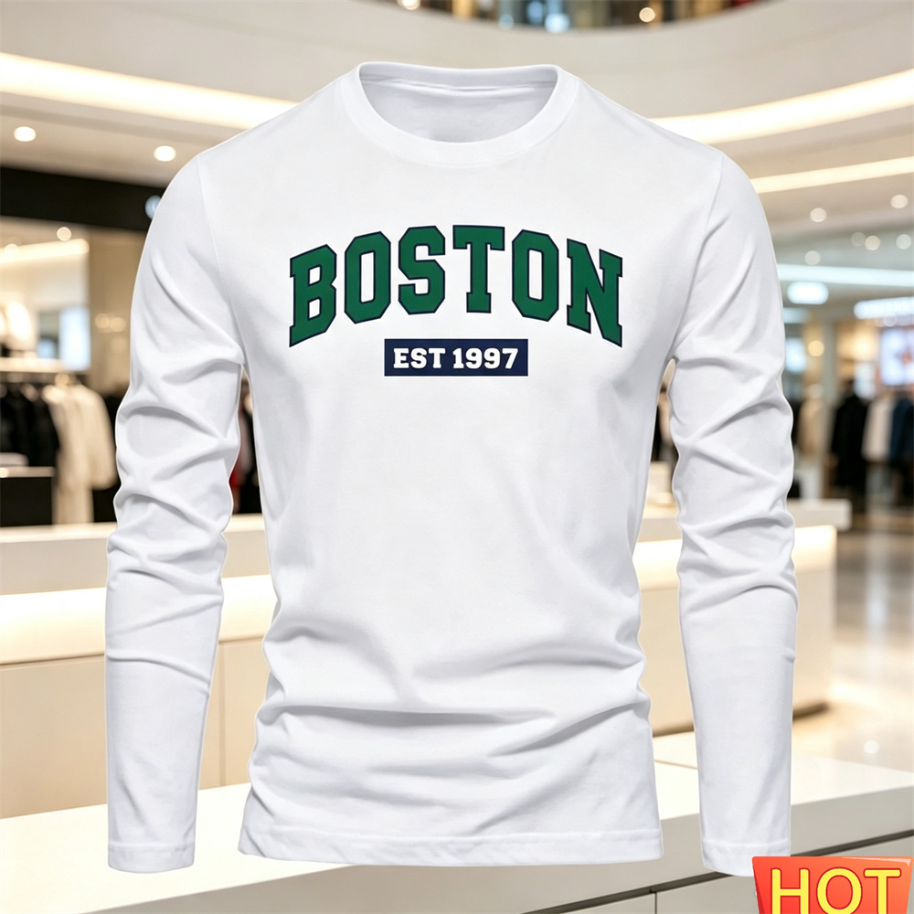 Summer Clothing Patterns - Camiseta masculina de manga comprida, outono-verão,