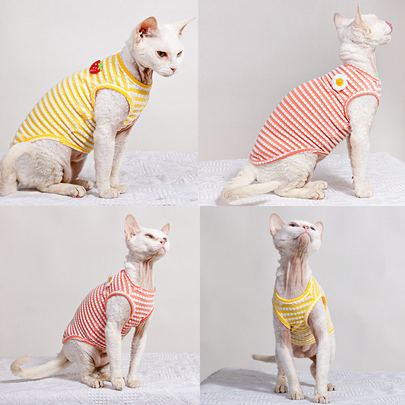 Soft Summer Yellow Clothing - Camiseta de verão para gato sphynx,