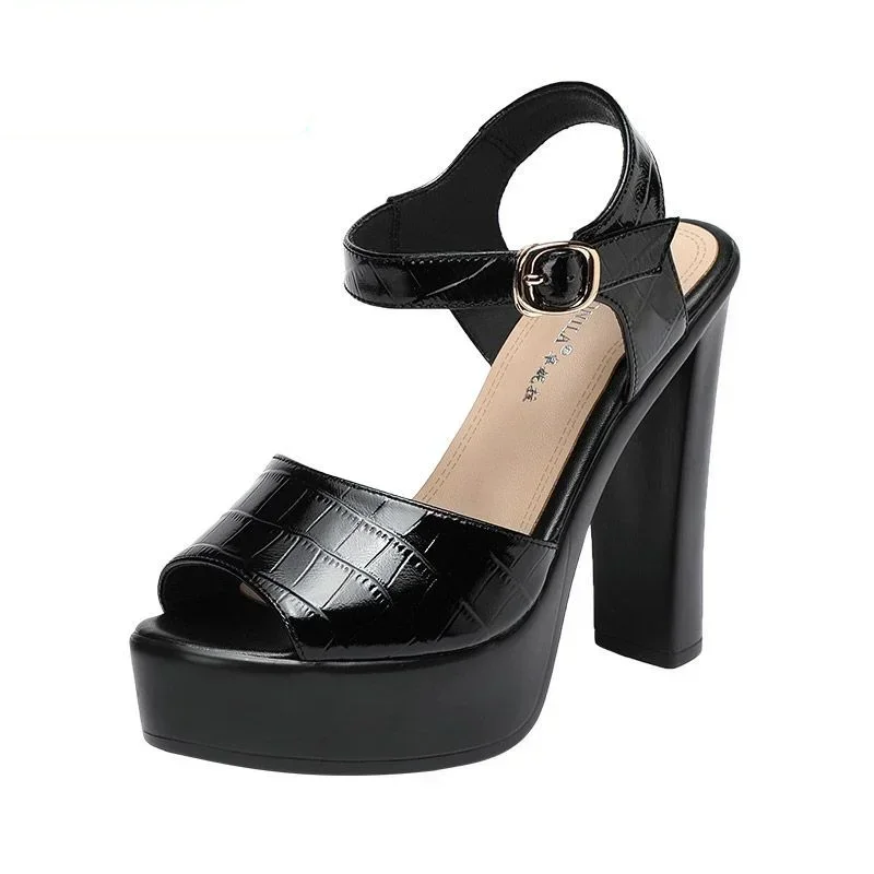 Summer Clothing Sale Women - 10cm 13cm moda sandálias de couro