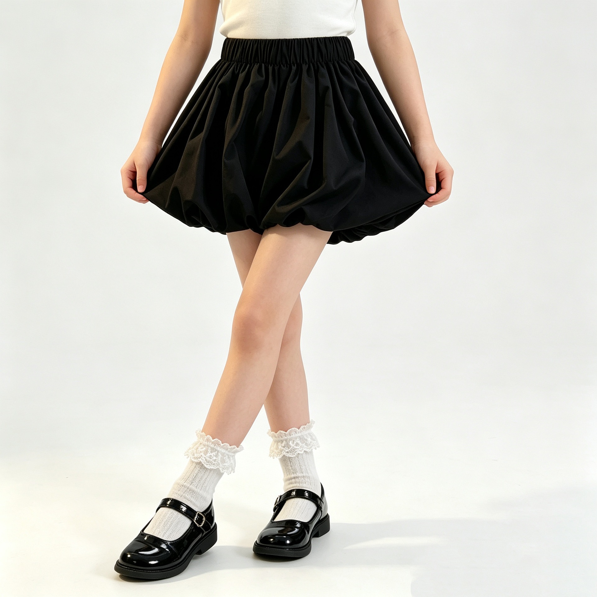 Summer Clothing Europe - Saia Bolha para Meninas com Cintura