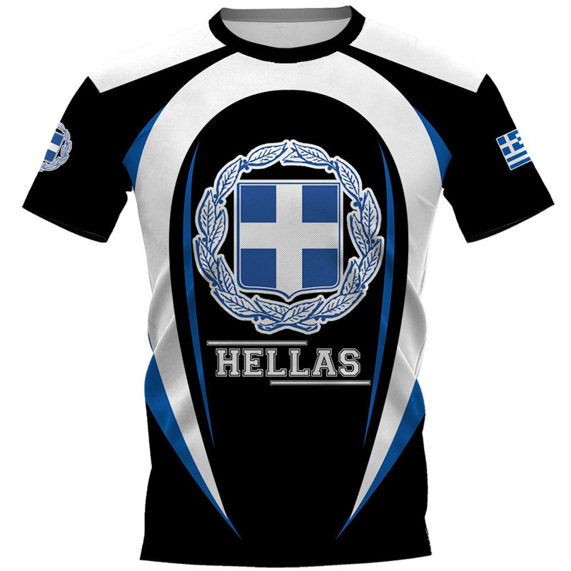 Summer Clothing For Greece - Camiseta Gráfica com Emblema da Grécia