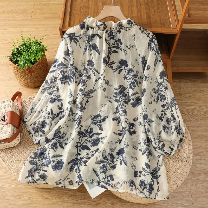 Blusas femininas estilo chinês - Summer Linen Clothing For Women avaliação e preço