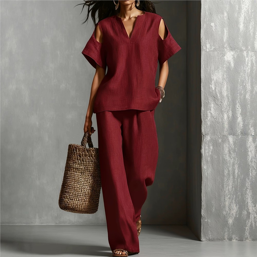Conjunto Feminino de Verão Cas - Summer Linen Clothing For Women avaliação e preço