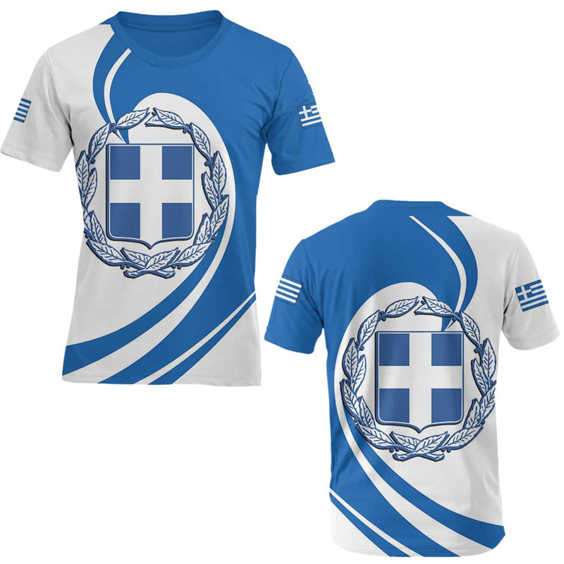 Greece Flag Map 3d Printed T S - Summer Clothing For Greece avaliação e preço