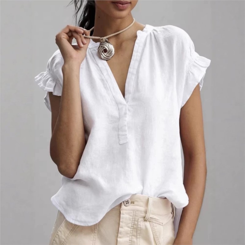 Blusas Femininas 2026 Primaver - Summer Linen Clothing For Women avaliação e preço