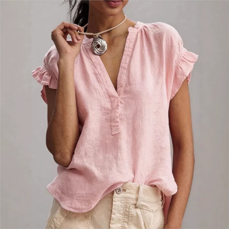 Blusas Femininas 2026 Primaver - Summer Linen Clothing For Women avaliação e preço