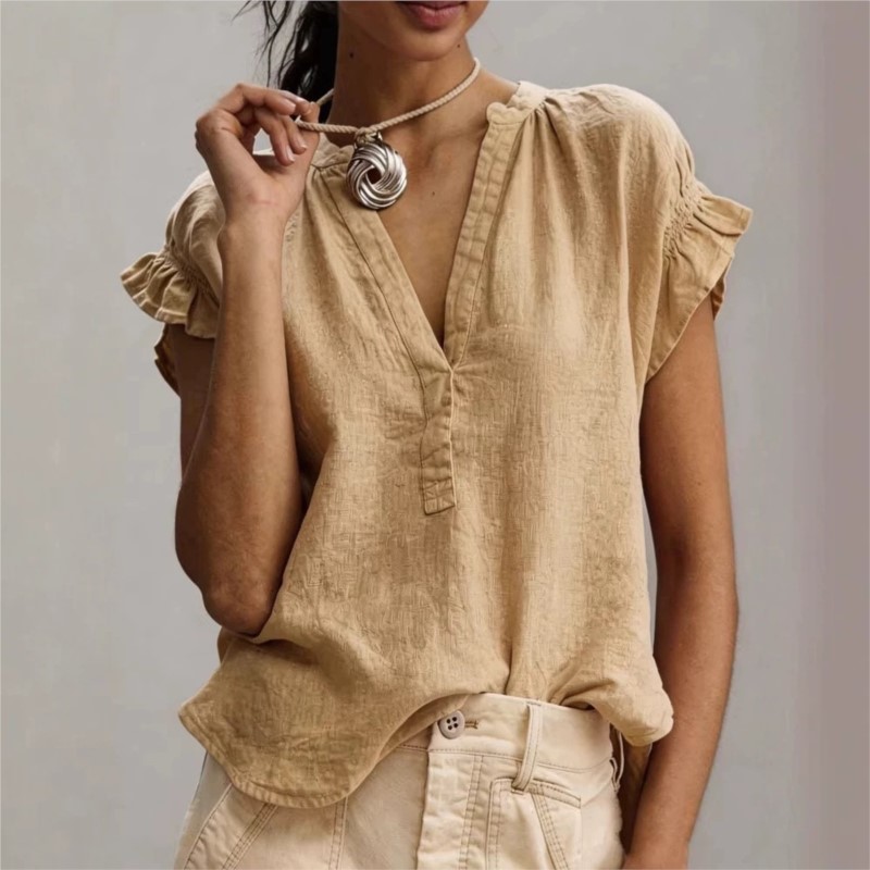 Blusas Femininas 2026 Primaver - Summer Linen Clothing For Women avaliação e preço