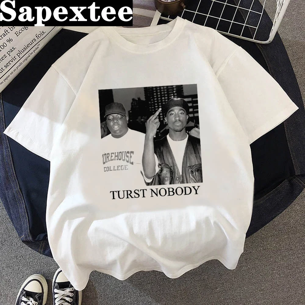 tupac top tees verão topo femi - Summer Grunge Clothing avaliação e preço