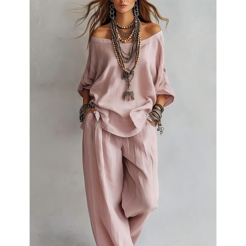 Conjunto Casual de Verão para  - Summer Linen Clothing For Women avaliação e preço