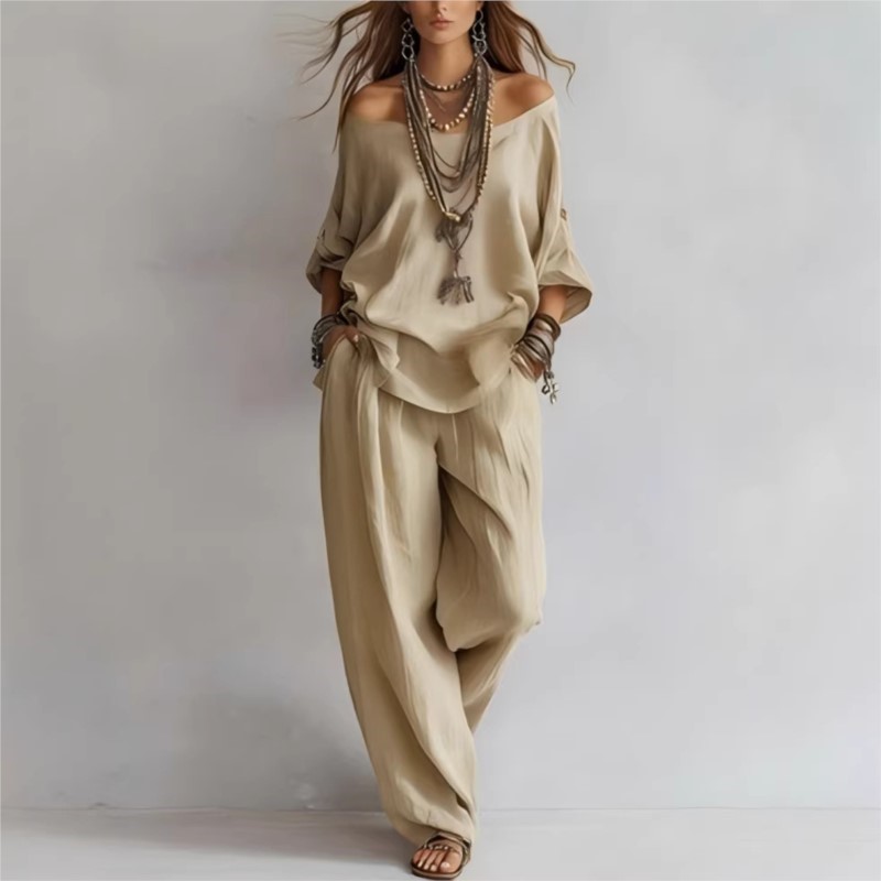 Conjunto Casual de Verão para  - Summer Linen Clothing For Women avaliação e preço