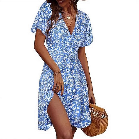 Vestido Midi Feminino Sem Mang - Sundress Midi Floral avaliação e preço