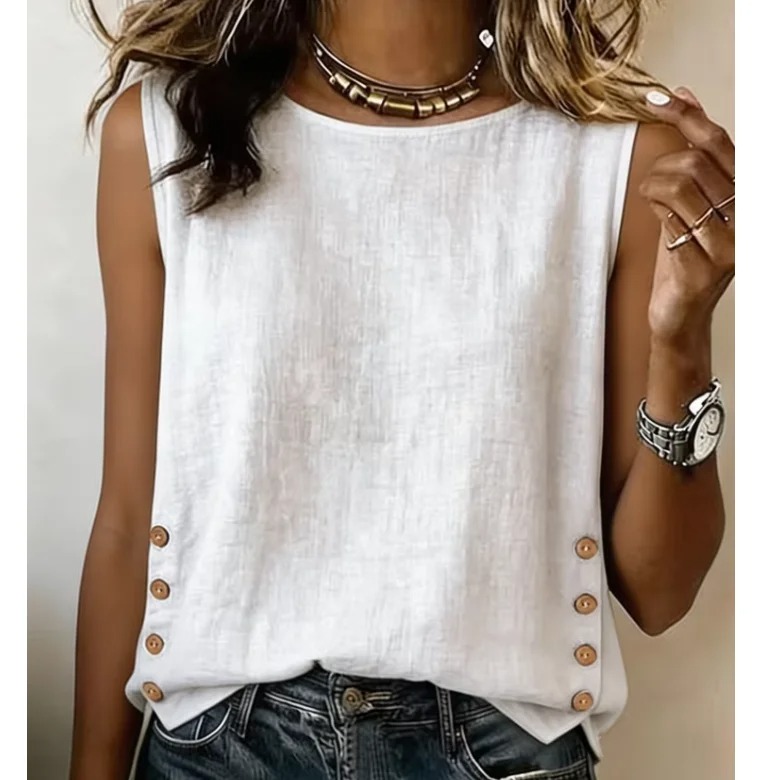 Camisa Elegante de Moda para o - Summer Linen Clothing For Women avaliação e preço