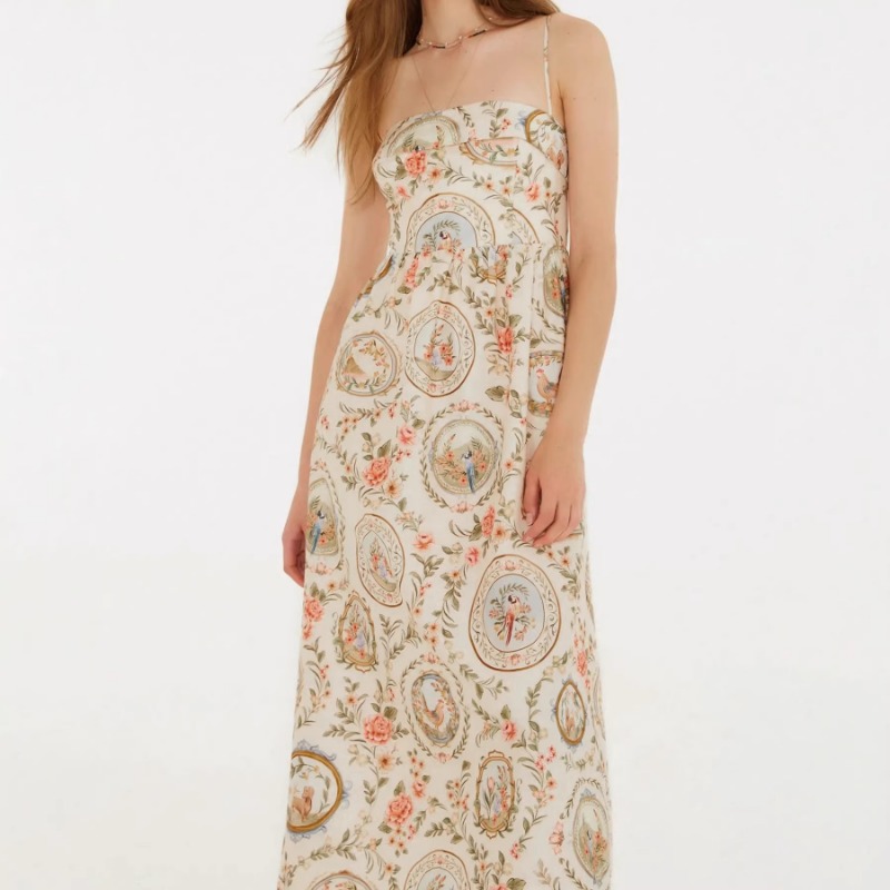 Vestido Midi Feminino Vintage  - Sundress Midi Floral avaliação e preço