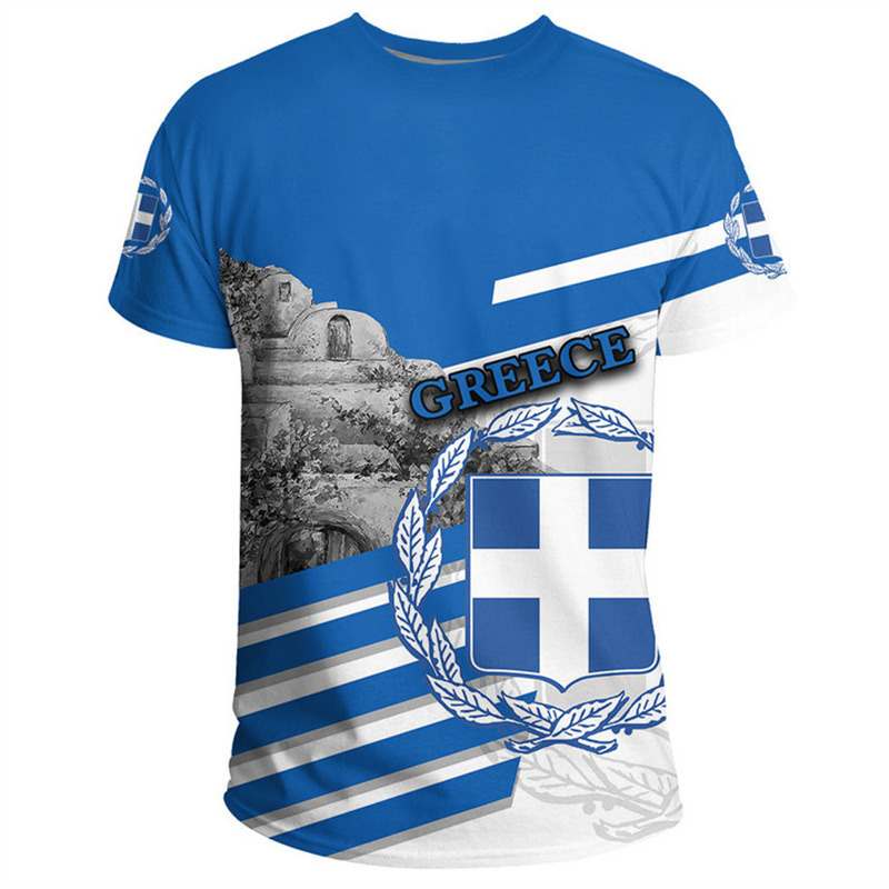 Grécia bandeira mapa 3d impres - Summer Clothing For Greece avaliação e preço
