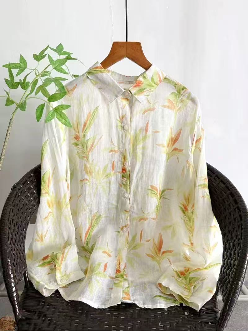 Camisas e Blusas Femininas de  - Summer Linen Clothing For Women avaliação e preço