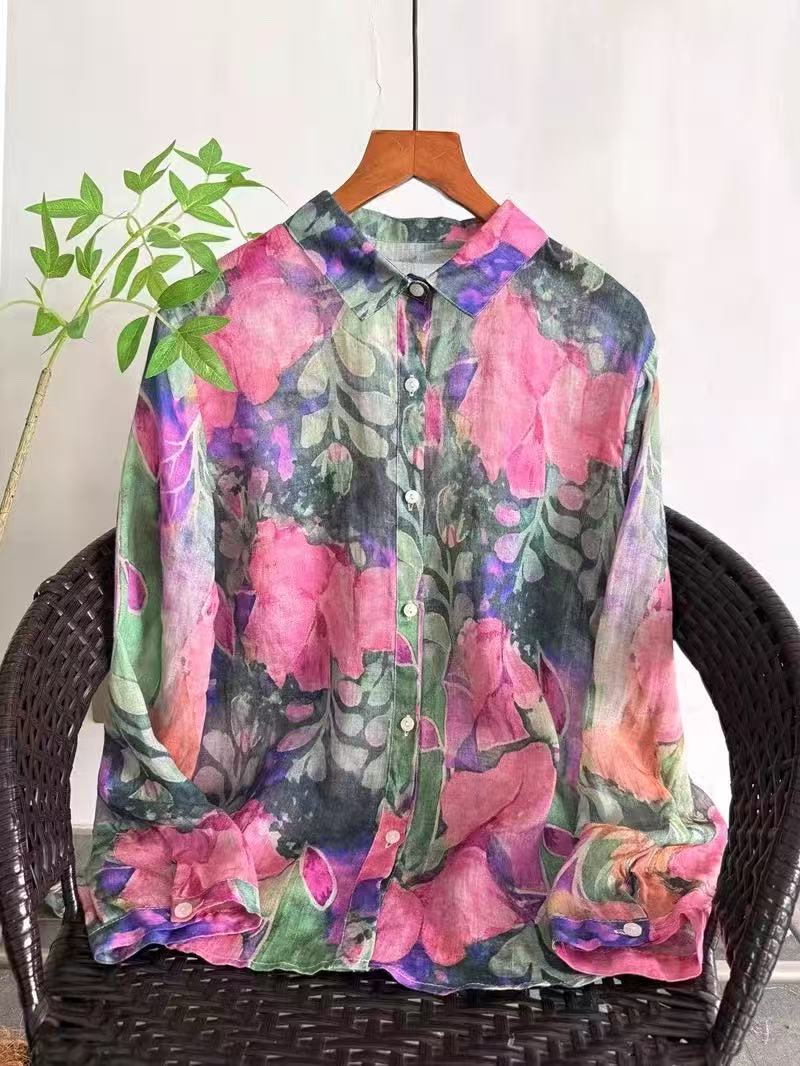 Camisas e Blusas Femininas de  - Summer Linen Clothing For Women avaliação e preço