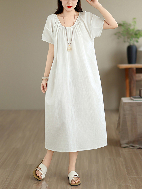 Novo Vestido Casual de Algodão - Summer Clothing Outlet avaliação e preço