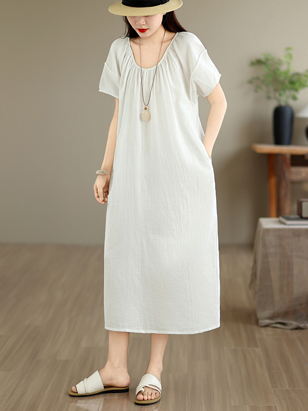 Novo Vestido Casual de Algodão - Summer Clothing Outlet avaliação e preço
