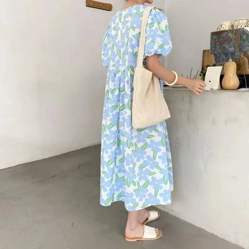 Verão gola redonda cintura alt - Sundress Midi Floral avaliação e preço