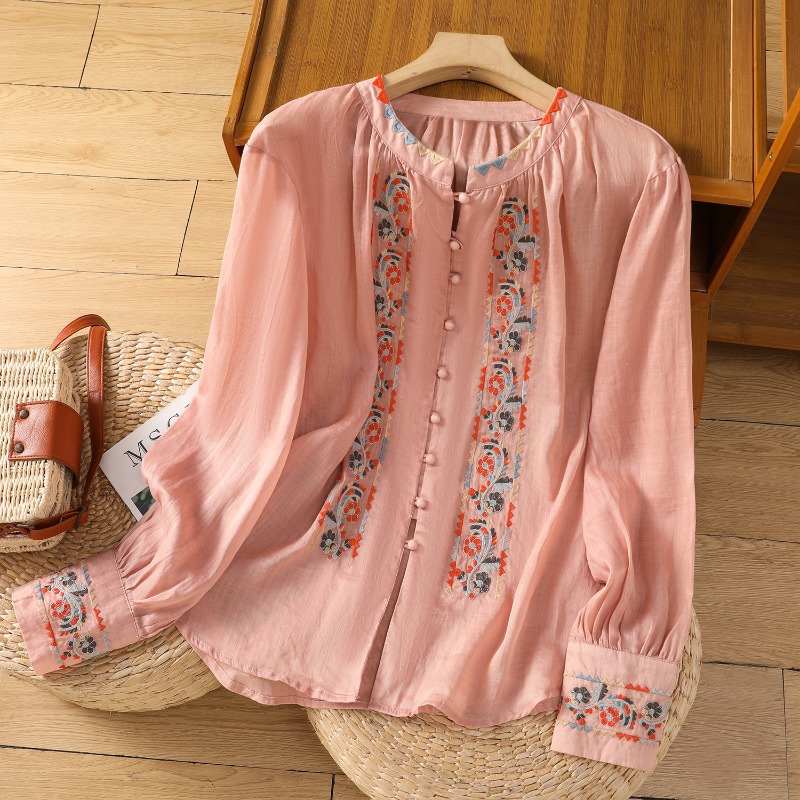 Blusas femininas estilo chinês - Summer Linen Clothing For Women avaliação e preço