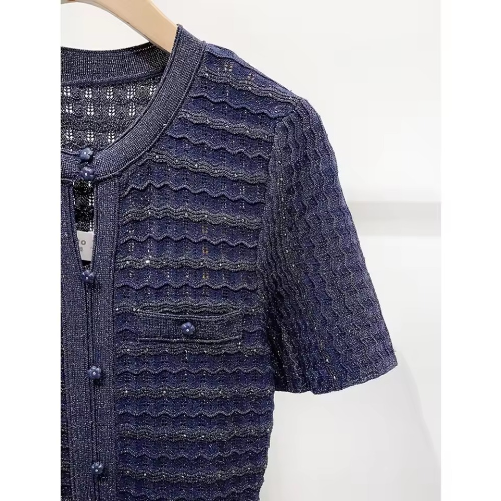 Vestido Maxi de Tweed Azul Mar - Summer Clothing Europe avaliação e preço