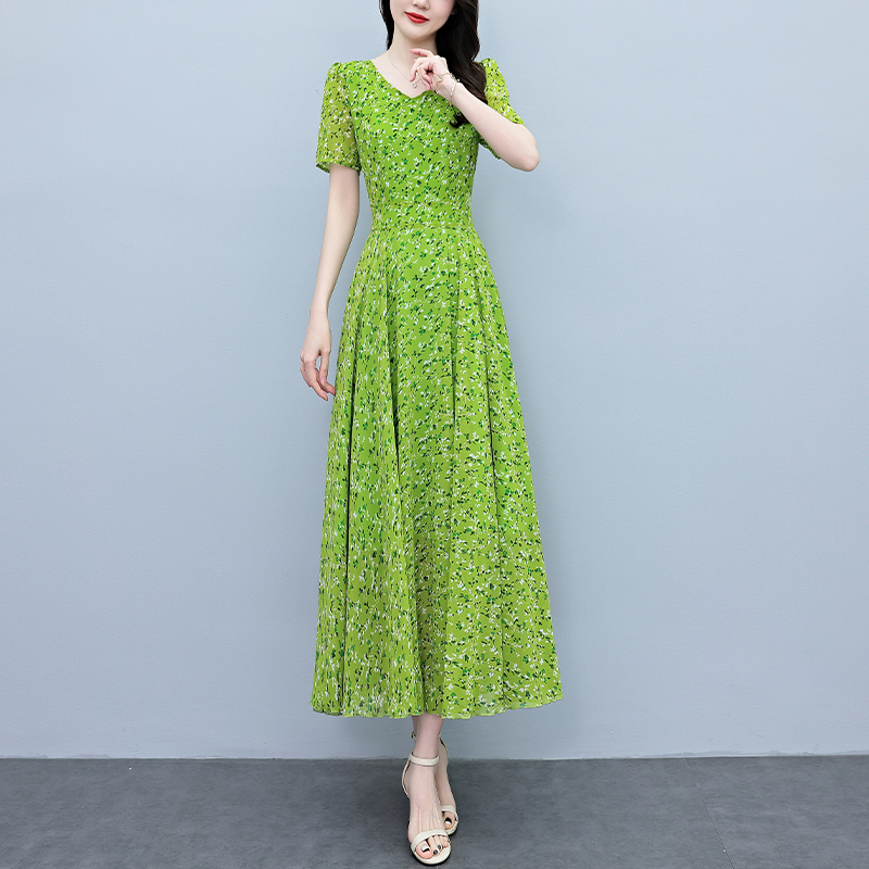 Vestido Midi Floral de Chiffon - Sundress Midi Floral avaliação e preço