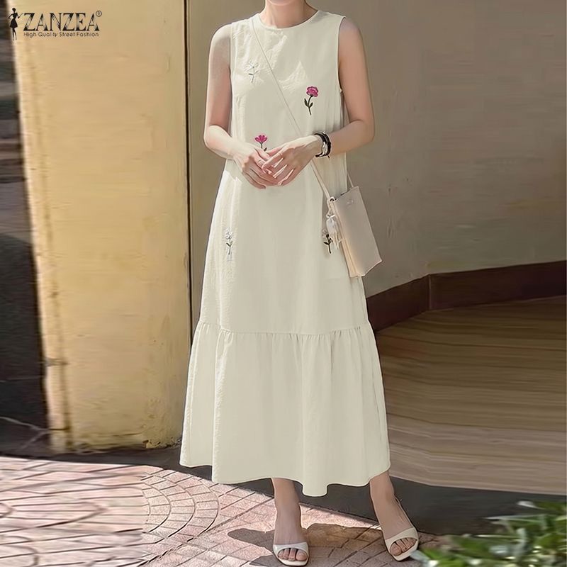 Vestido Casual Feminino Sem Ma - Sundress Midi Floral avaliação e preço
