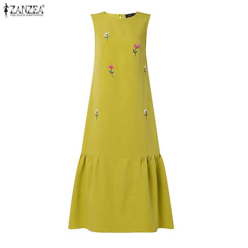 Vestido Casual Feminino Sem Ma - Sundress Midi Floral avaliação e preço