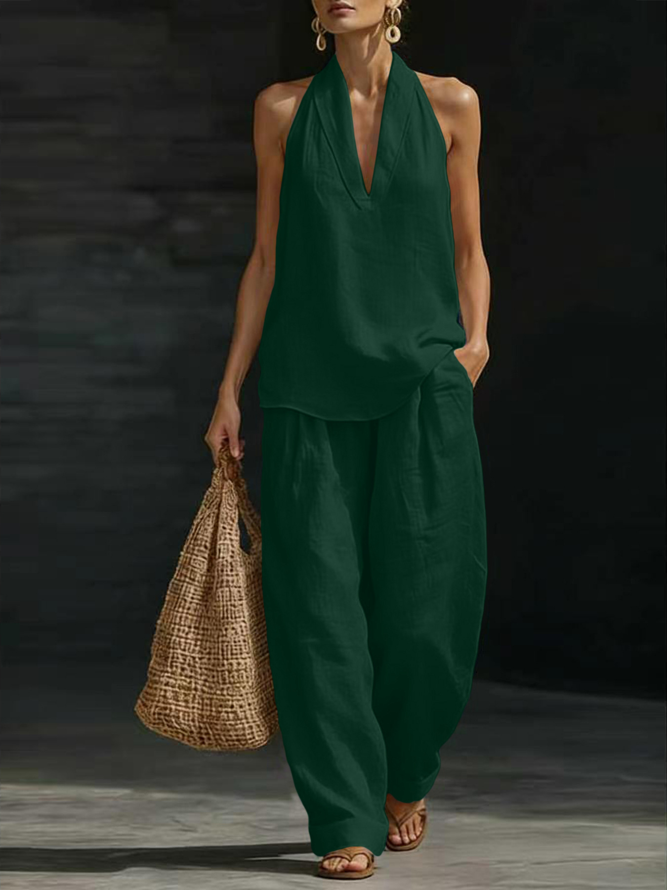 Conjunto Feminino de Linho 2 P - Summer Linen Clothing For Women avaliação e preço
