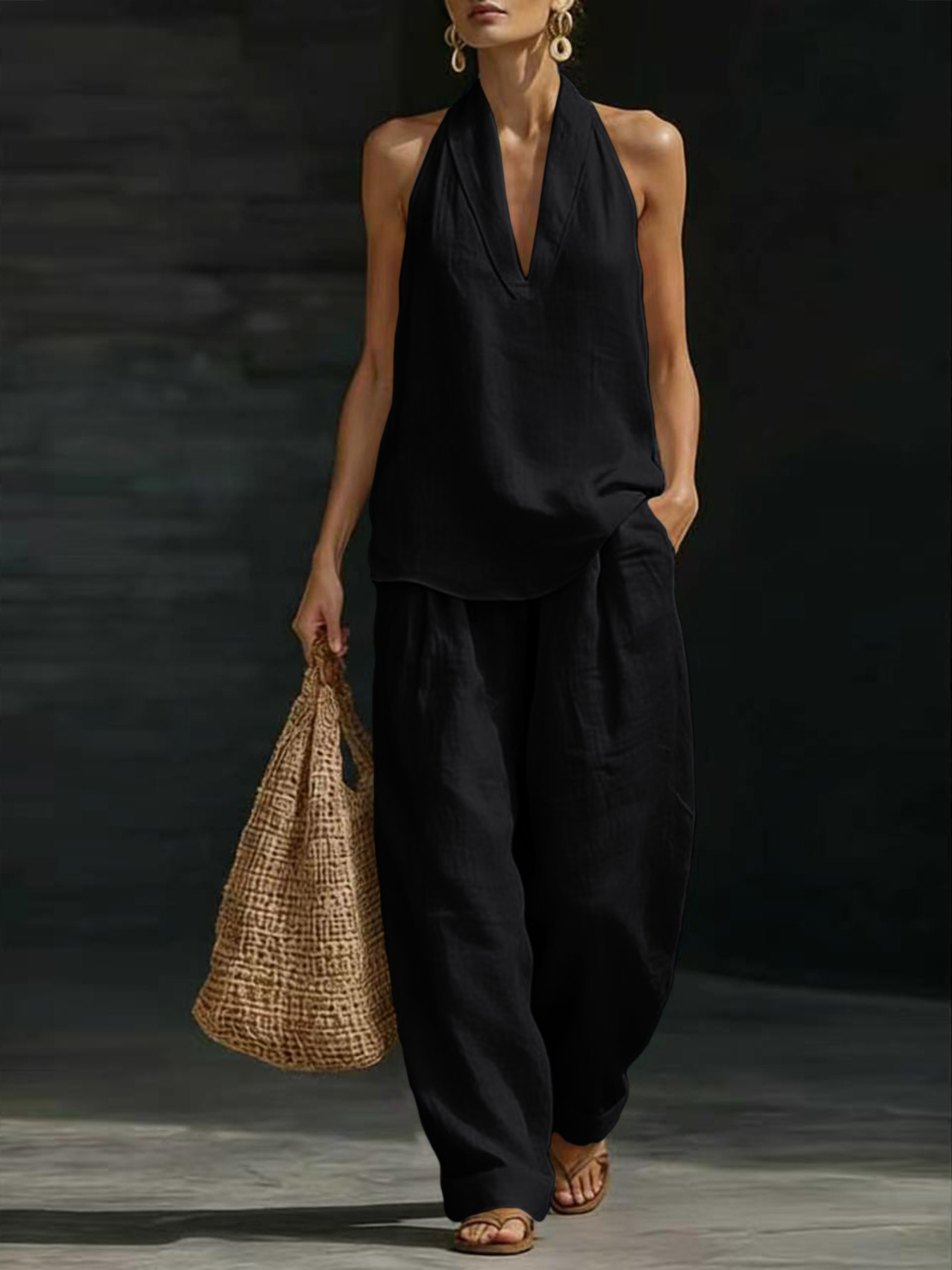 Conjunto Feminino de Linho 2 P - Summer Linen Clothing For Women avaliação e preço