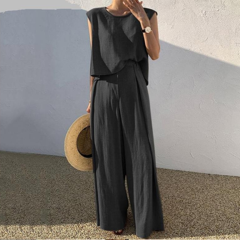 Conjunto Feminino de 2 Peças 2 - Summer Linen Clothing For Women avaliação e preço