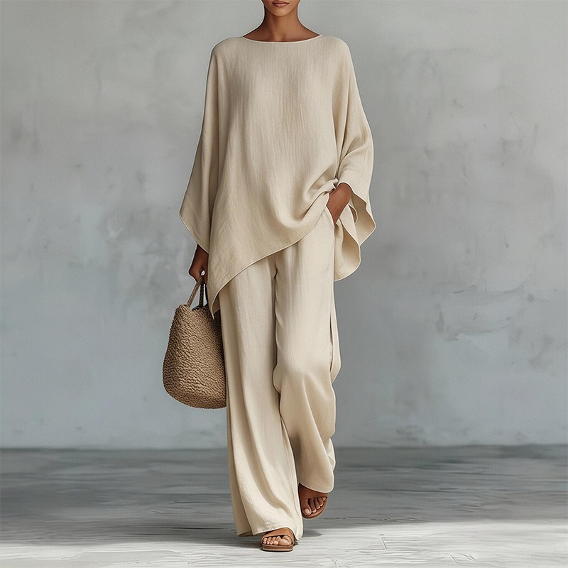 Conjunto de 2 Peças de Calças  - Summer Linen Clothing For Women avaliação e preço